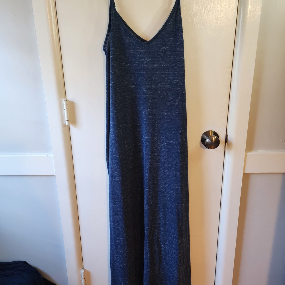 Blue Sleeveless Maxi Dress